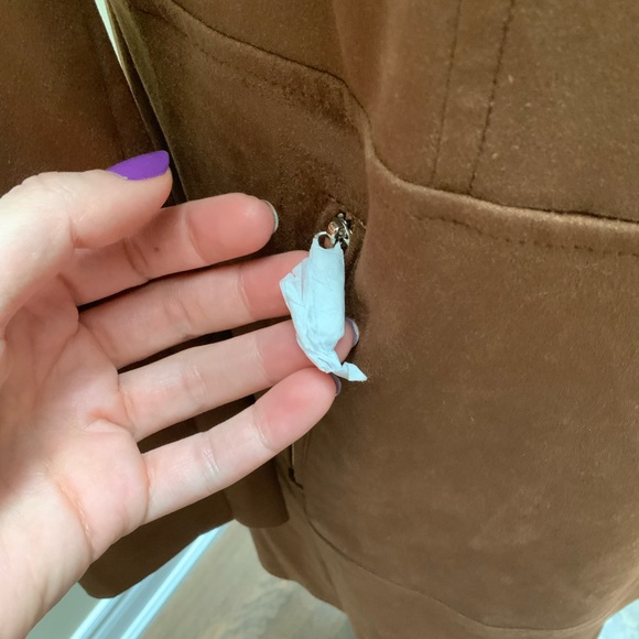 MELANIE LYNE Suede Brown Open Duster Jacket Dressy Women’s Size 4 BRAND NEW - Picture 5 of 16